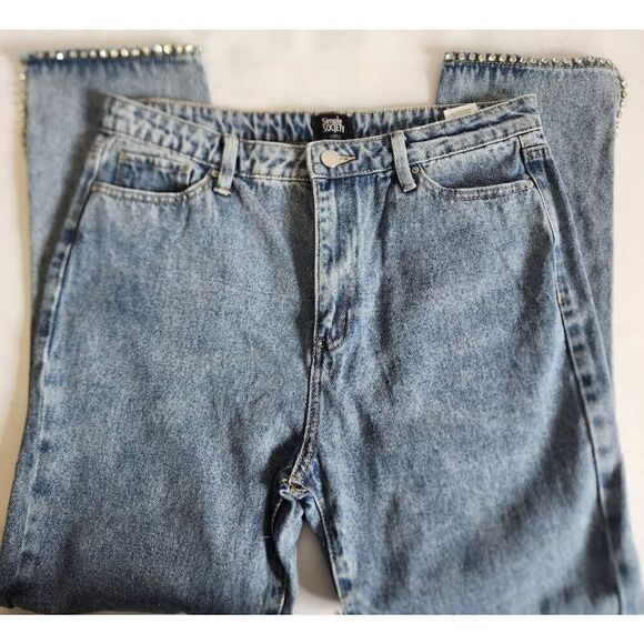 Simple Society Women's Jeans Rhinestone ankle cuffs size 13/31 - Picture 4 of 8